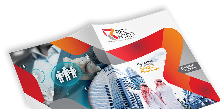 Open tri-fold brochure mockup